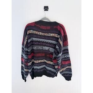 Vintage Gitano abstract knit cardigan with a geometric pattern-Size XL